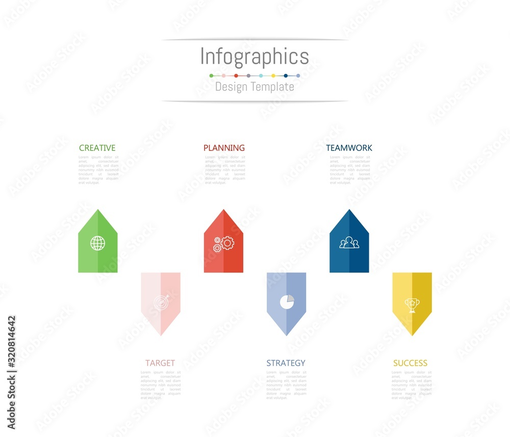 Infographic design elements for your business data with 6 options, parts, steps, timelines or processes. Vector Illustration. Infographic design elements for your business data with 6 options, parts, steps, timelines or processes. Vector Illustration.