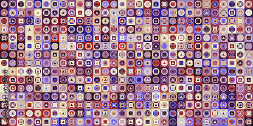 Retro pattern of different shapes. Colorful vector mosaic backdrop. Geometric hipster retro background
