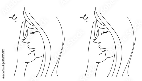 頭の痛い女性