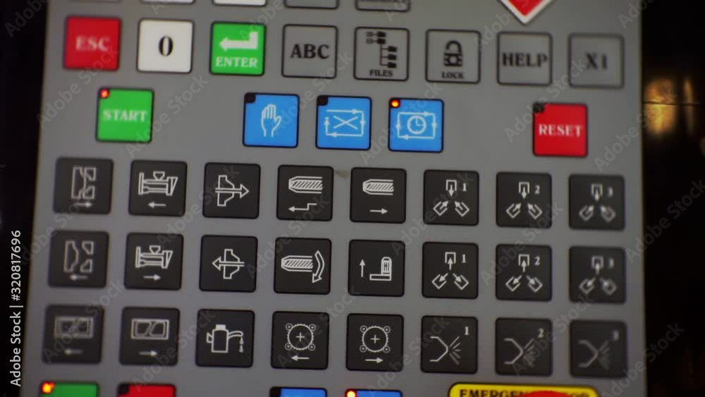 Automatic control panel with different buttons and lights. Automatic control panel with different buttons and lights.