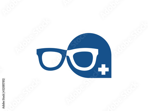 Glasses logo template design, emblem, symbol or icon