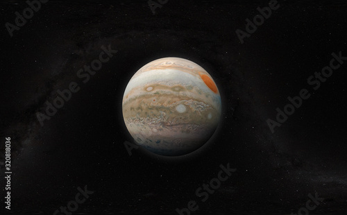 the gas giant planet of jupiter isolated in the space, science fiction art elements of this image furnished by nasa