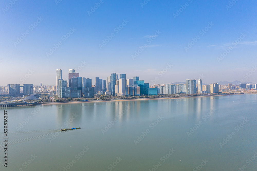 Fototapeta premium panoramę miasta w hangzhou w chinach