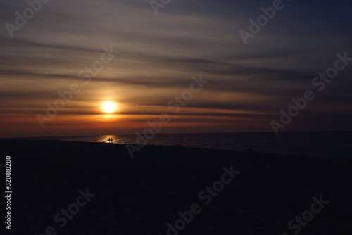  romantic landscape with sunset on the Baltic Sea in Poland