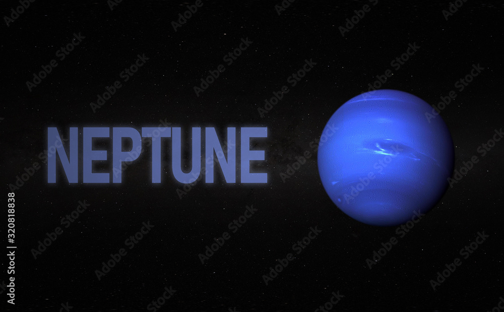 the neptune planet in the milky way, creative sci-fi art, surreal abstract photo  elements of this image furnished by nasa - obrazy, fototapety, plakaty 