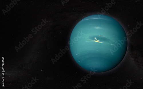 Fotografie, Obraz the neptune planet in the milky way, creative sci-fi art, surreal abstract photo