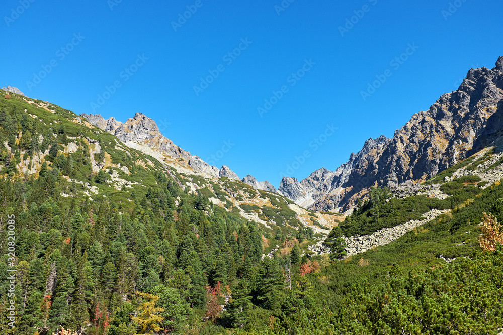 Picturesque mountain ridges from High Tatras National Park in Slovakia