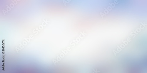 Blue lilac pastel iridescent vignette blur pattern. White centre empty background. Light defocused texture. Abstract illustration.