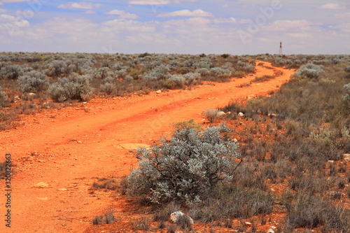 Dirt tracks across the Australian desert photo