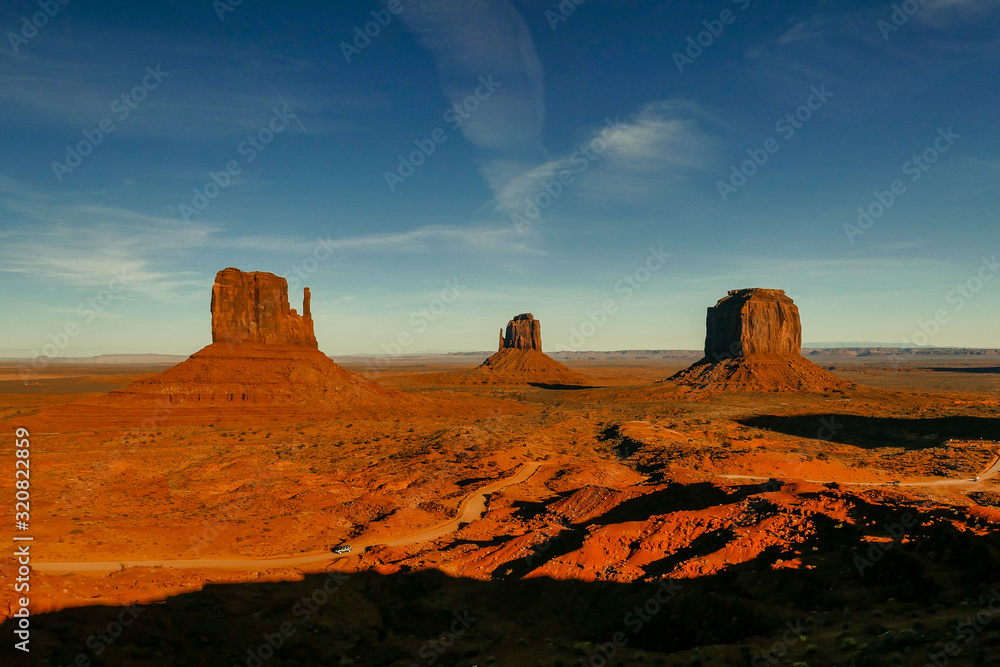 Monument Valley View in sunset Monument Valley View in sunset