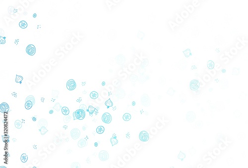 Light BLUE vector background with cuisine gourmet.