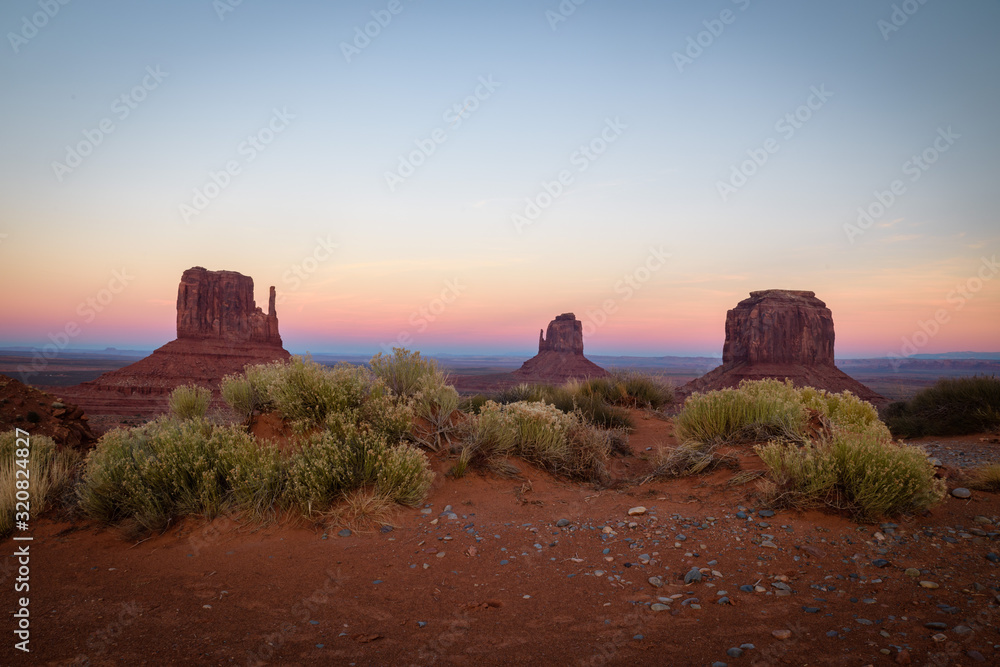 Monument Valley View in sunset