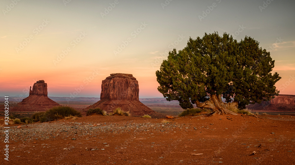 Monument Valley View in sunset