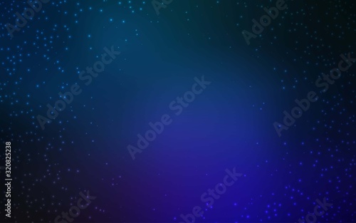 Dark BLUE vector texture with milky way stars. Shining colored illustration with bright astronomical stars. Smart design for your business advert.