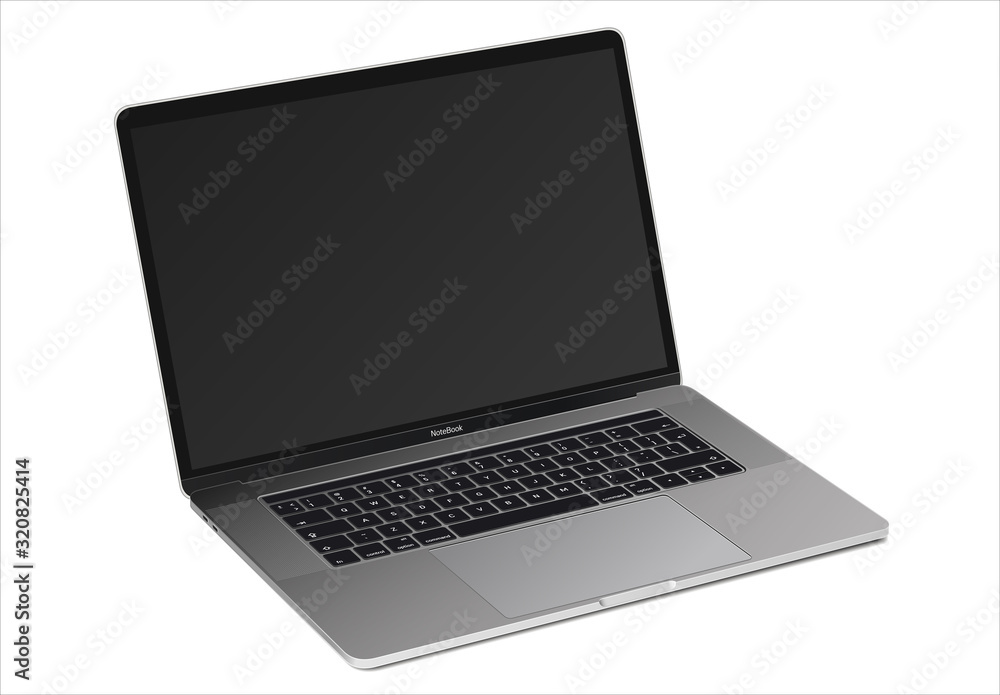 3d realistic laptop and computer. Vector detailed notebook. 3d realistic laptop and computer. Vector detailed notebook.