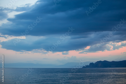 cloudy sky over the sea at sunset