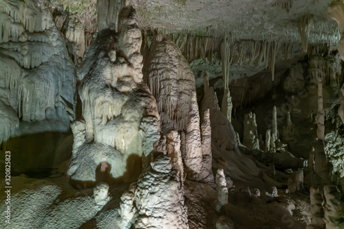 POSTOJNA  SLOVENIJA - JANUARY 28  2020  Postojna cave -one of the biggest tourist attractions in Slovenia. 24 km long  cave system with stalactites and stalagmites.