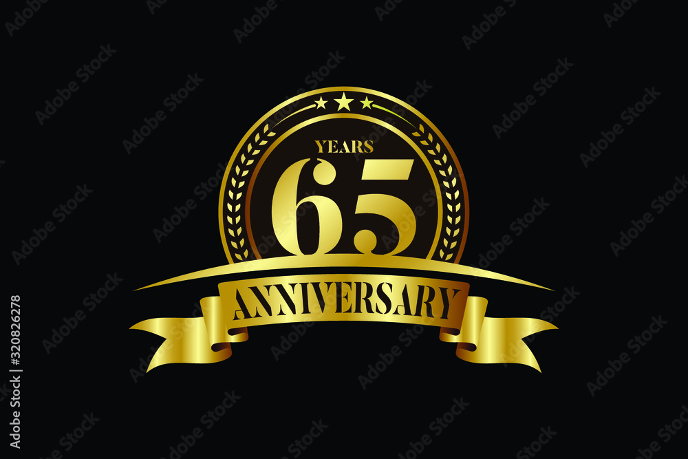 65th years anniversary logo template Vector design birthday celebration 65th years anniversary logo template Vector design birthday celebration