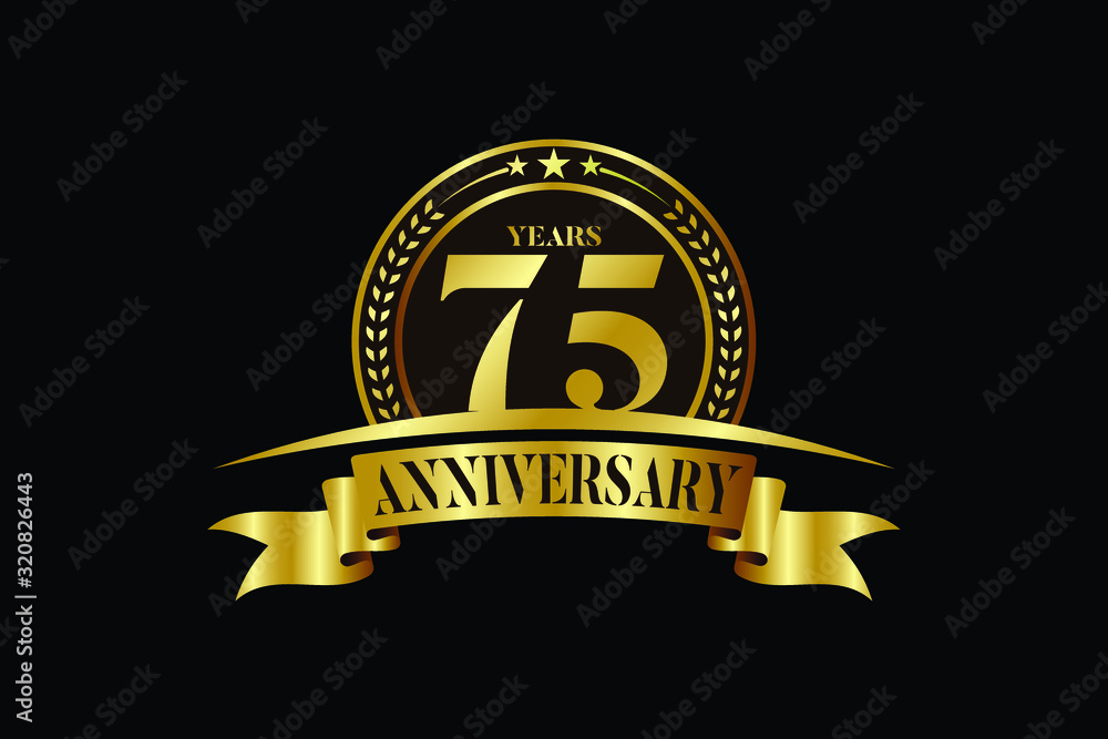 Fototapeta premium 75th years anniversary logo template Vector design birthday celebration