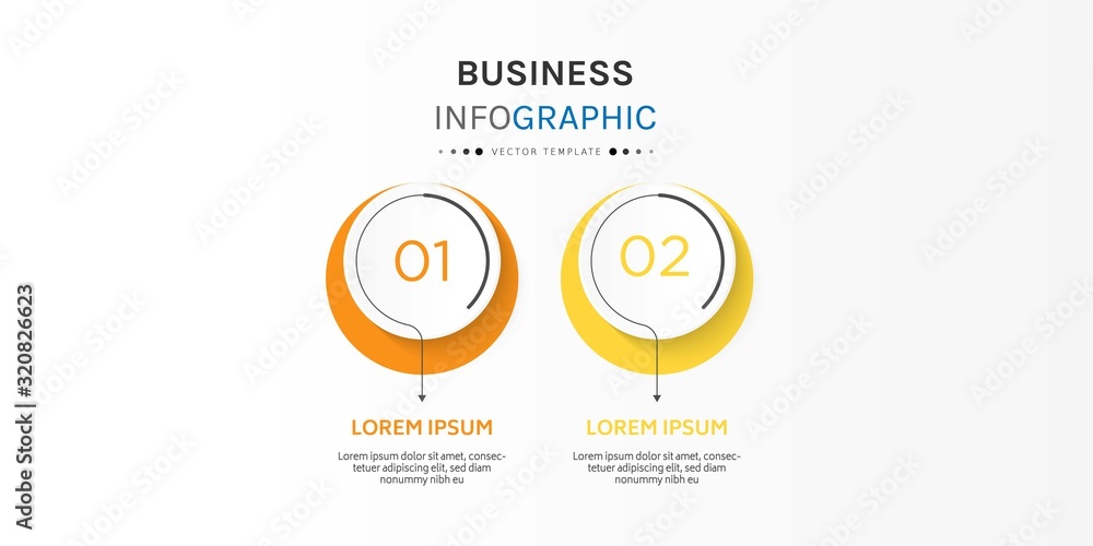 Fototapeta premium Business infographic element with 2 options, steps, number vector template design