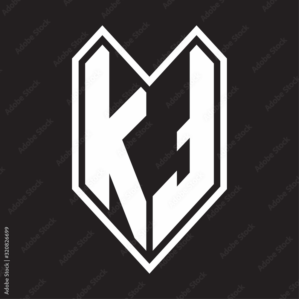 KT Logo monogram with emblem line style isolated on black background KT Logo monogram with emblem line style isolated on black background