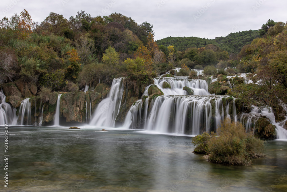 Cascading Waterfalls Skradinski Buk. Krka