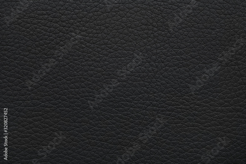 Texture of black leather as background, closeup