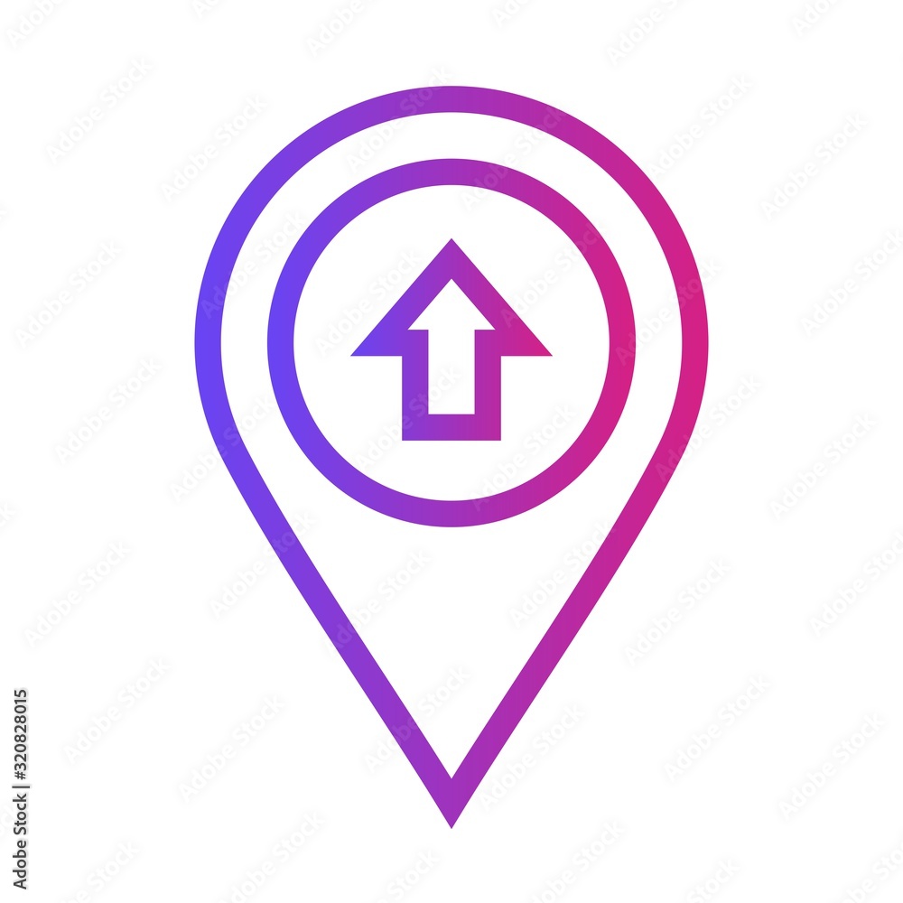 Gradient movbe forward Location Icon on white background to use in web application interface. It can also be used for travel and tourism industry. Gradient movbe forward Location Icon on white background to use in web application interface. It can also be used for travel and tourism industry.