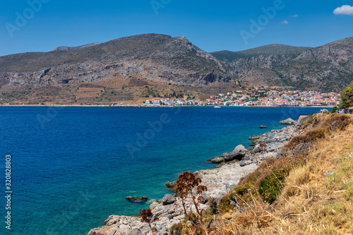 View of the old town of Monemvasia in Lakonia of Peloponnese, Greece.