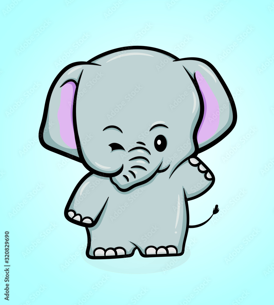 vector illustration of cute elephant Isolated on white background vector illustration of cute elephant Isolated on white background