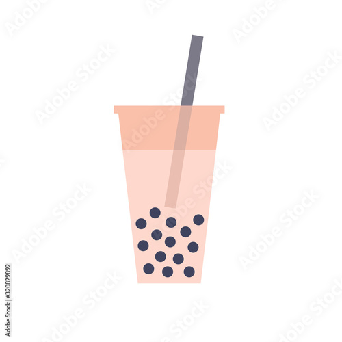 bubble tea icon, vector illustration