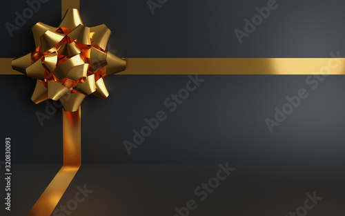 Black gift box concept. Free space for placing products, valentines, birthdays, weddings, anniversaries, advertisements and discounted products.3D rendering.