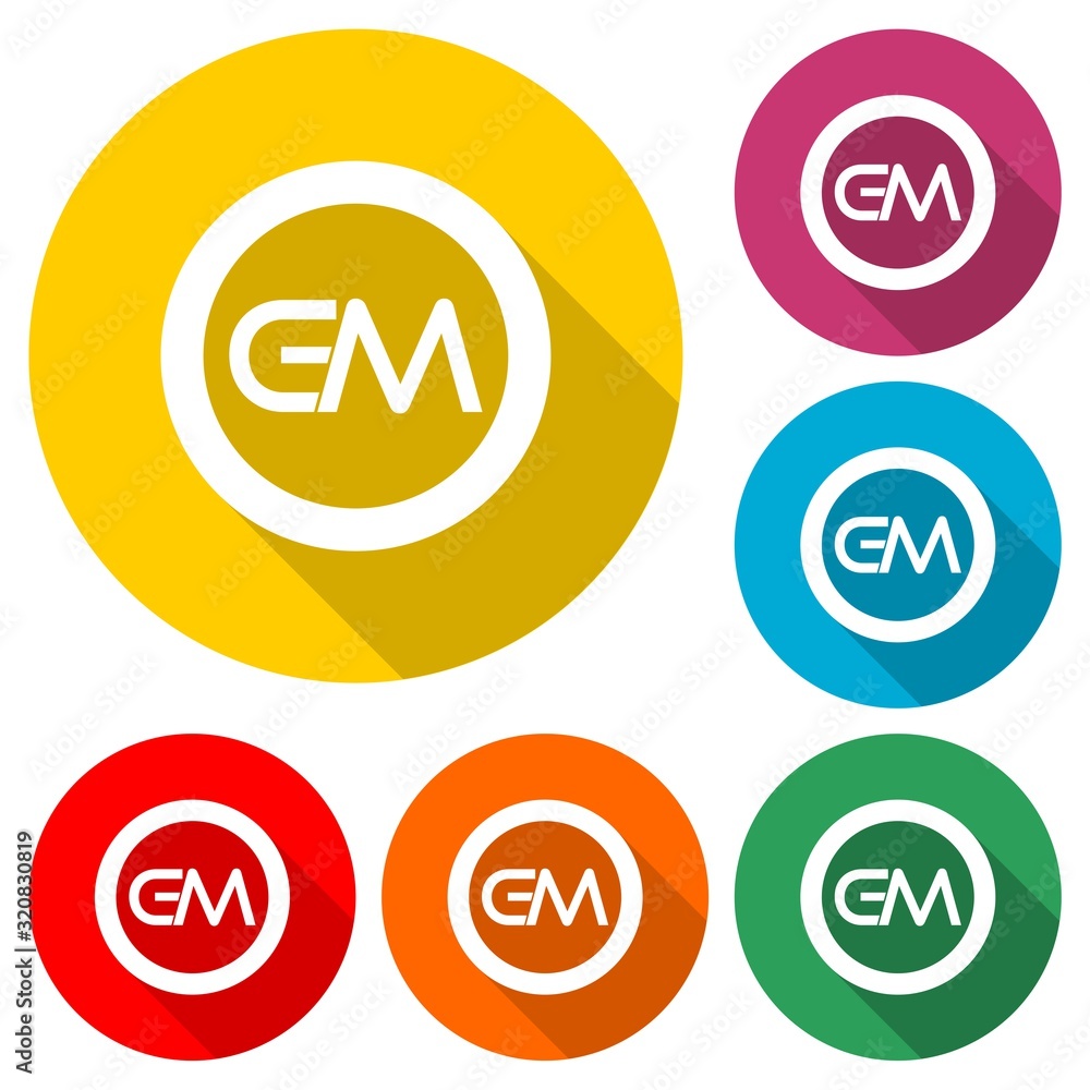 Initial GM Letter with long shadow Initial GM Letter with long shadow