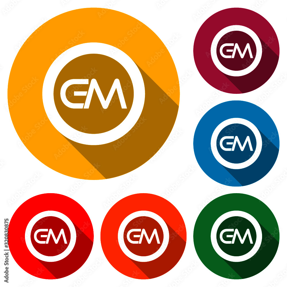Initial GM Letter with long shadow Initial GM Letter with long shadow