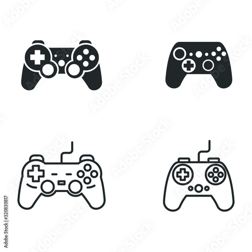 game controler icon template color editable. Gamepad symbol vector sign isolated on white background illustration for graphic and web design.