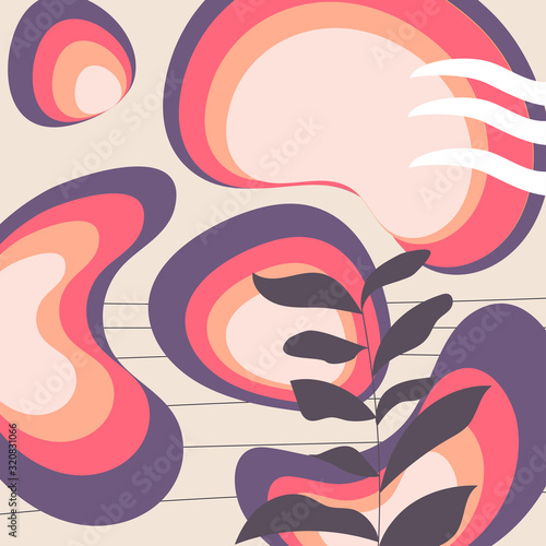 Abstract backgrounds. Hand drawn various shapes and doodle objects. Trendy vector illustrations.