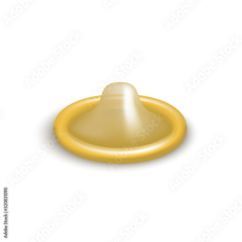 Realistic 3d Detailed Latex Condom Pregnancy Control. Vector