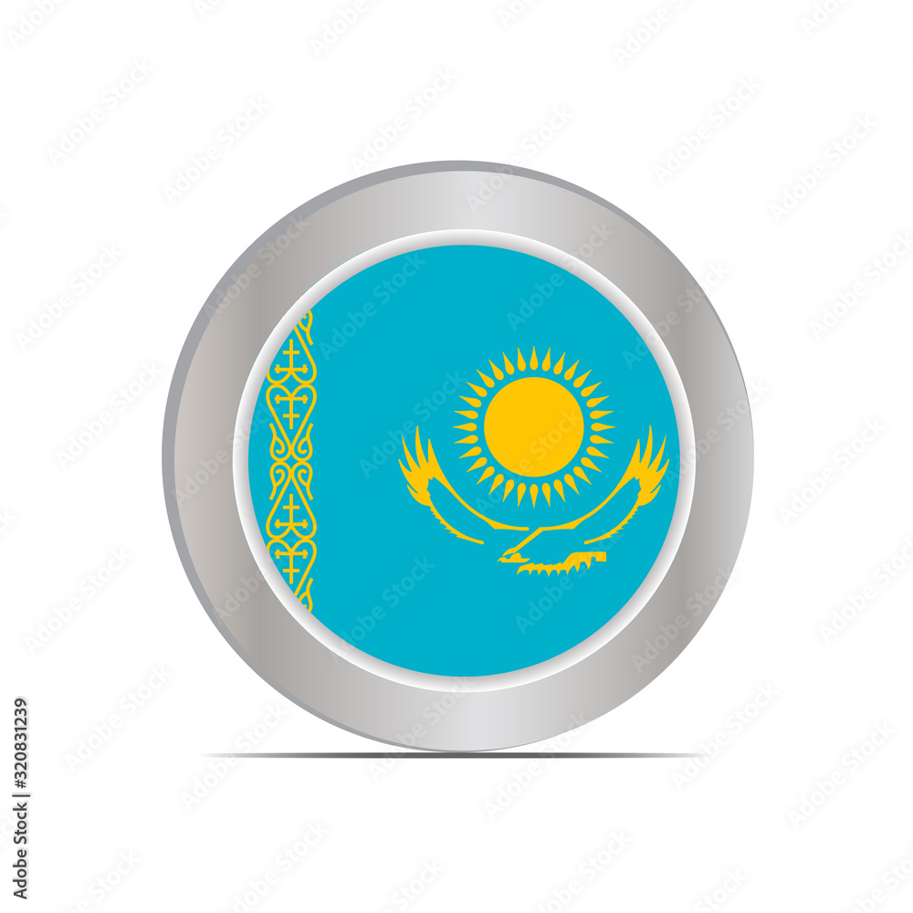 Fototapeta premium The national flag of the Republic of Kazakhstan is isolated in official colors.