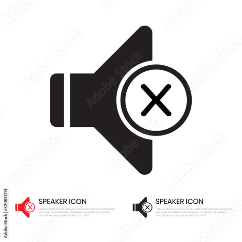Mute audio speaker volume icon for applications and websites