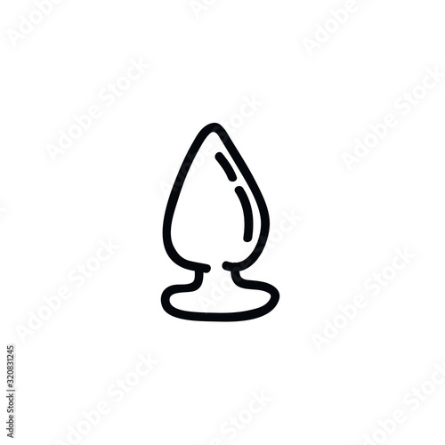 anal plug sex toy doodle icon, vector illustration