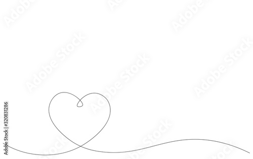 Valentine day heart background line drawing vector illustration