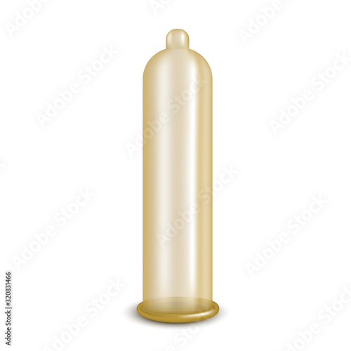 Realistic 3d Detailed Latex Condom Symbol of Sex and Contraception Method. Vector
