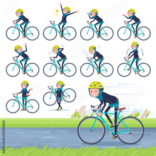 flat type Arab women Navy Sportswear_road bike