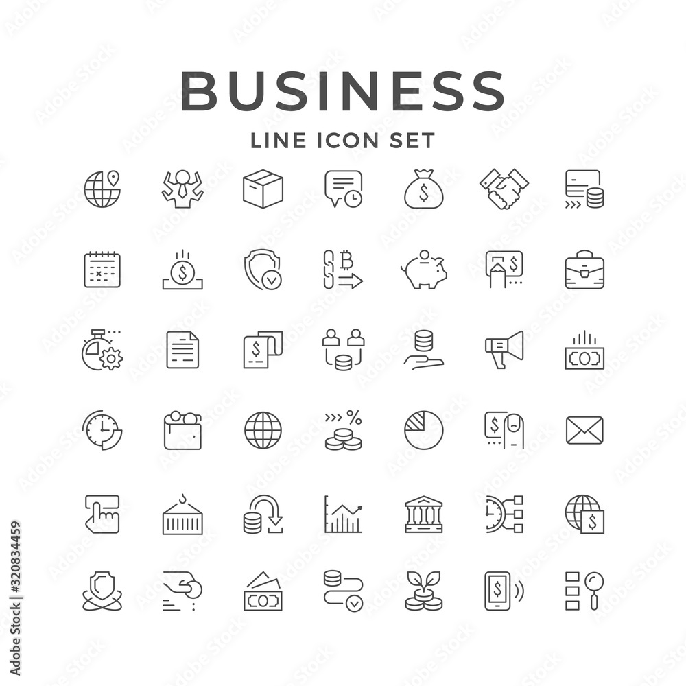 Set line icons of business Set line icons of business