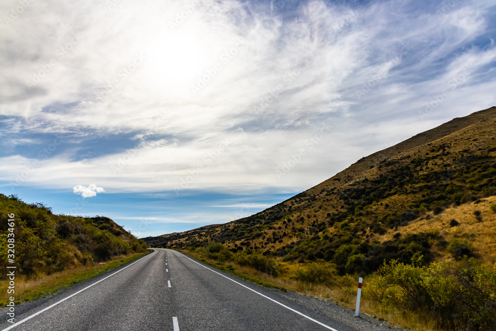 country road and sky in Newzealand country road and sky in Newzealand