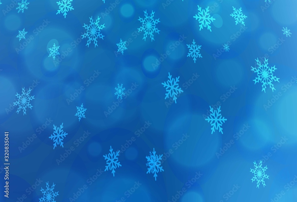 Light BLUE vector layout with bright snowflakes. Modern geometrical abstract illustration with crystals of ice. New year design for your ad, poster, banner.