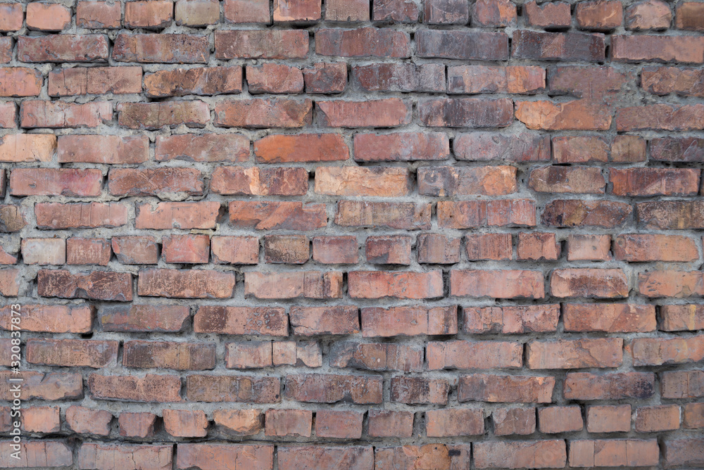 The texture of the brickwork of red brick. The texture of the brickwork of red brick.
