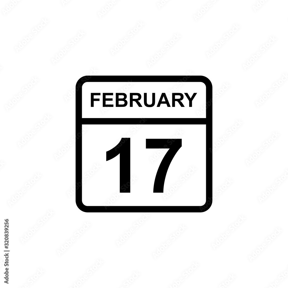 calendar - February 17 icon illustration isolated vector sign symbol calendar - February 17 icon illustration isolated vector sign symbol