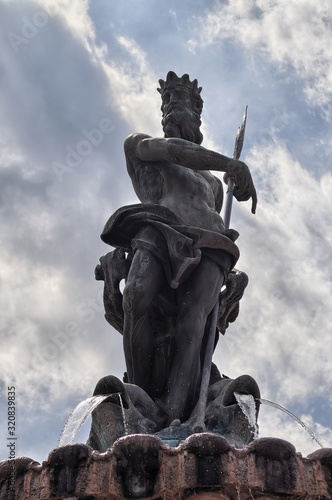 The statue of Neptune in the Fountain of Neptune  Trento  Italy