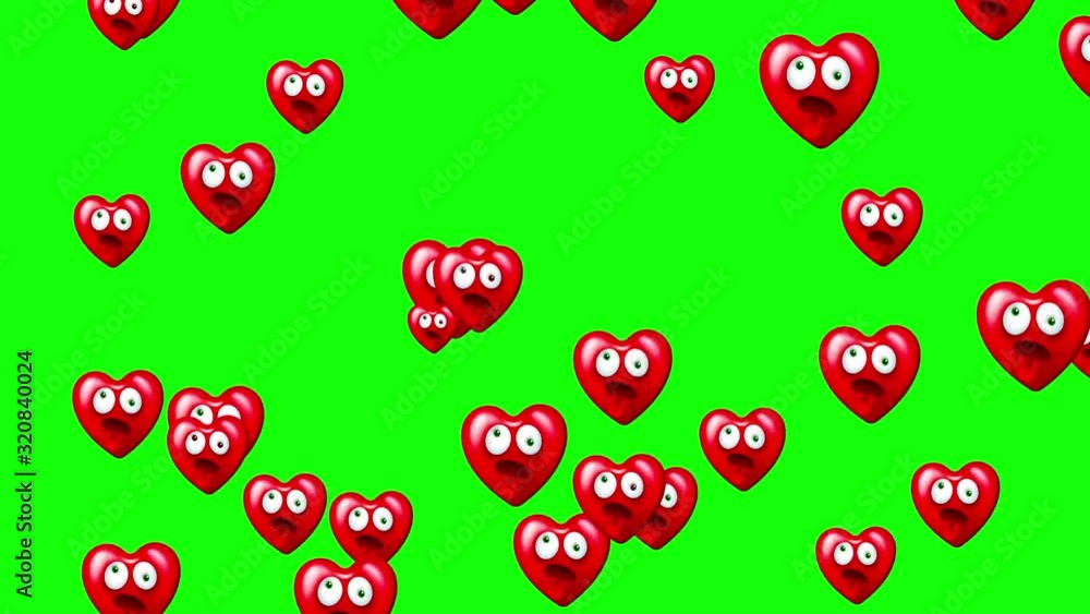 Love Heart on GREEN SCREEN Love Heart on GREEN SCREEN